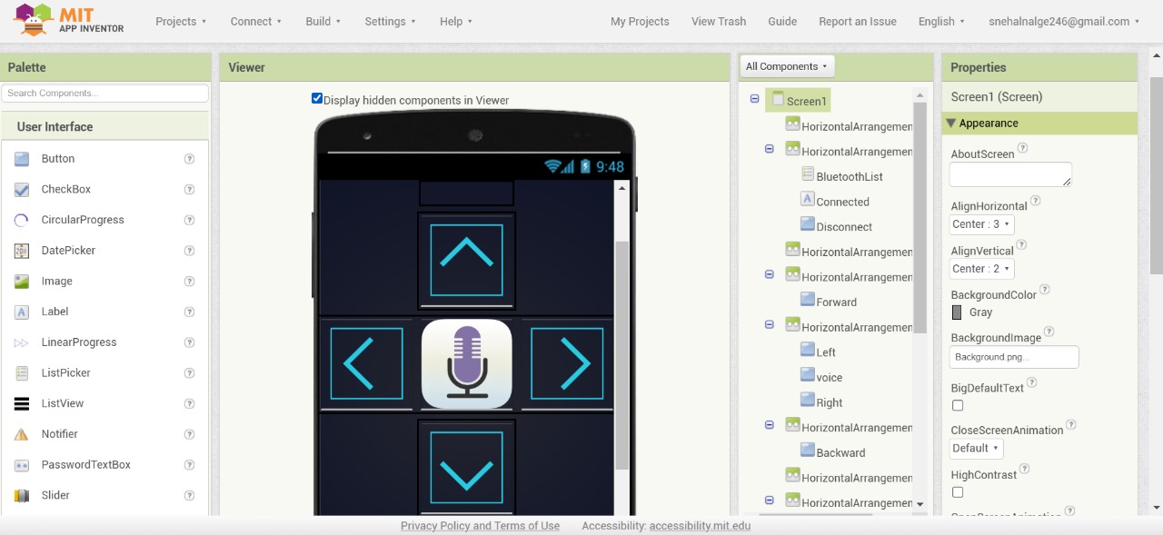 MIT App Inventor interface