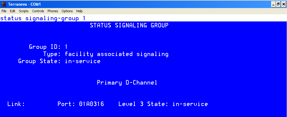 Состояние сигнальной группы