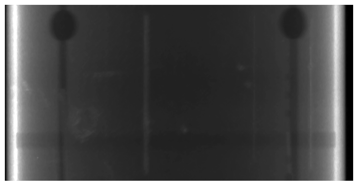 Projection with intensities of unabsorbed radiation for an angle of -45 degrees